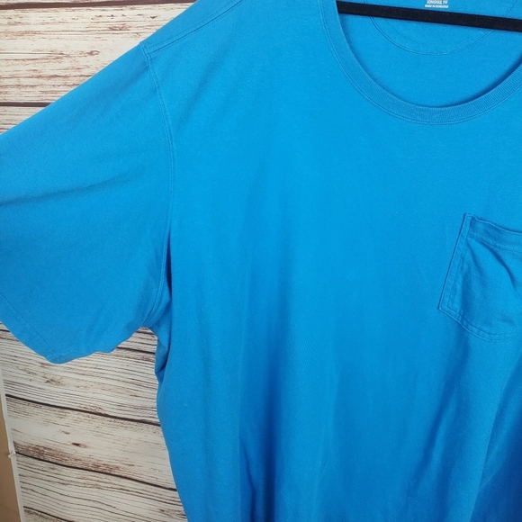Duluth Trading Mens 4XL Blue Short Sleeve Pocket Longtail T Tee T-Shirt     #155 - Picture 5 of 8